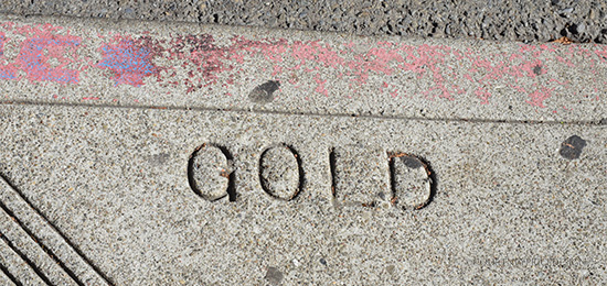 Gold Sidewalk Stamp at Bix in San Francisco on www.CourtneyPrice.com